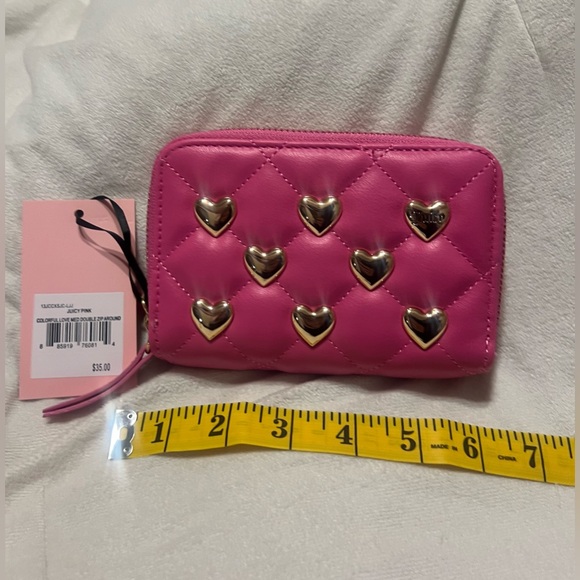 Juicy Couture COLORFUL LOVE MED DOUBLE ZIP AROUND wallet NWT - Picture 2 of 8